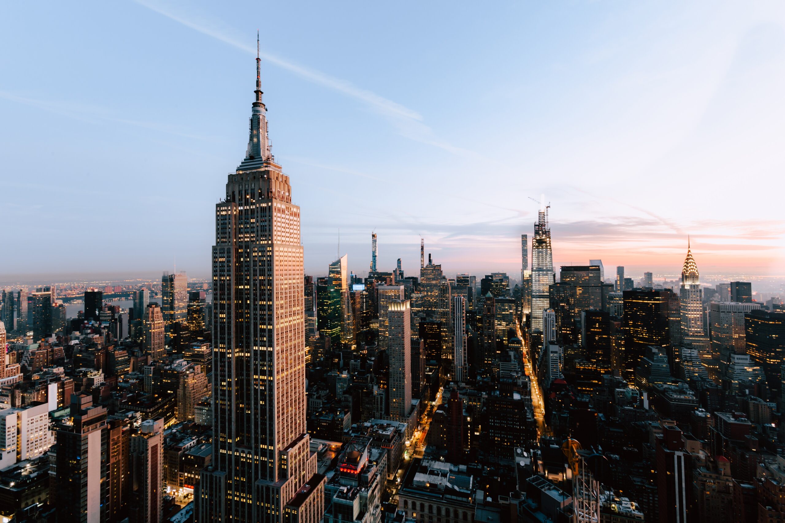 Beautiful view of the Empire States and skyscrapers in New York City, United States A beautiful view of the Empire States and skyscrapers in New York City, United States
